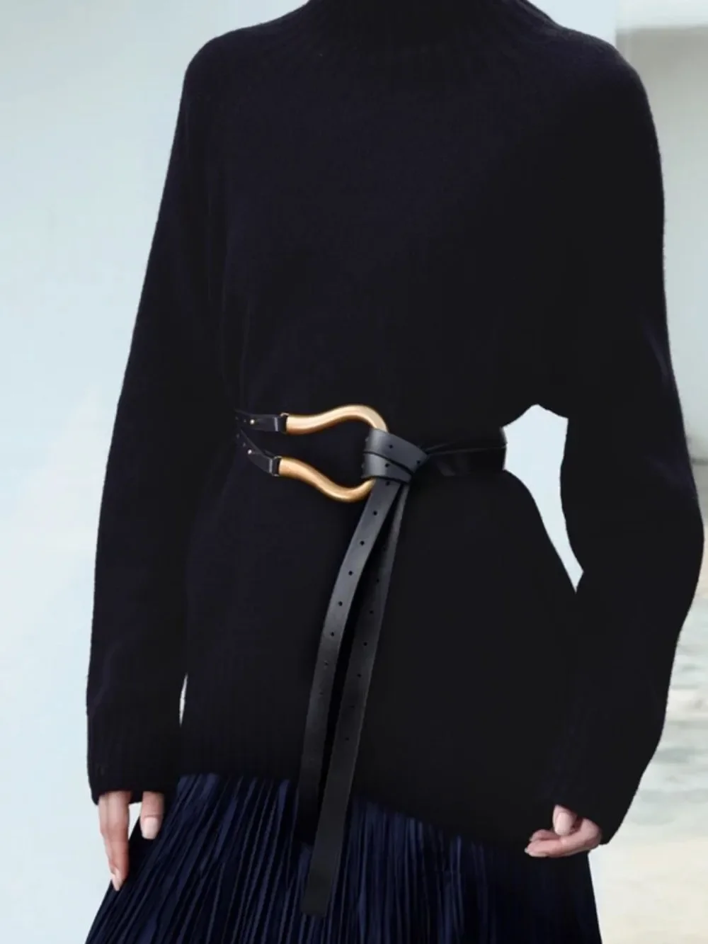 Gold buckle belt S1419